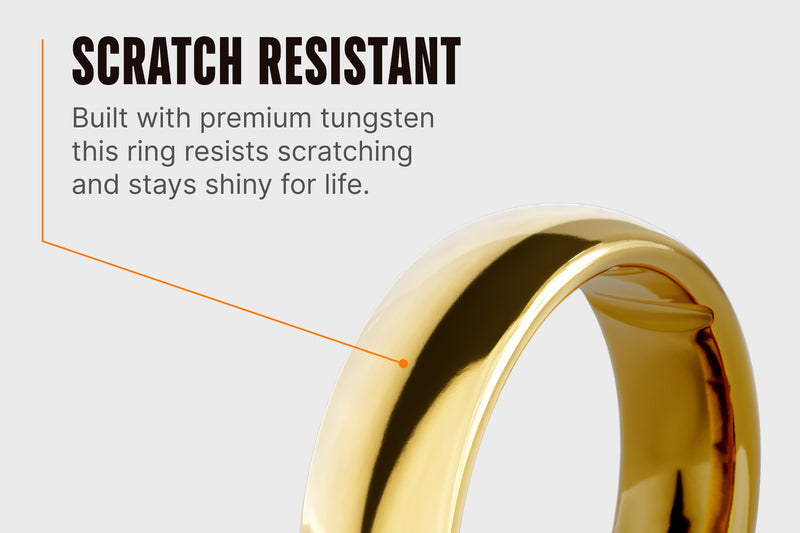 Groove Ring® Tungsten 6mm - 24k Gold