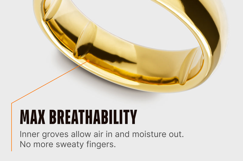 Groove Ring® Tungsten 6mm - 24k Gold